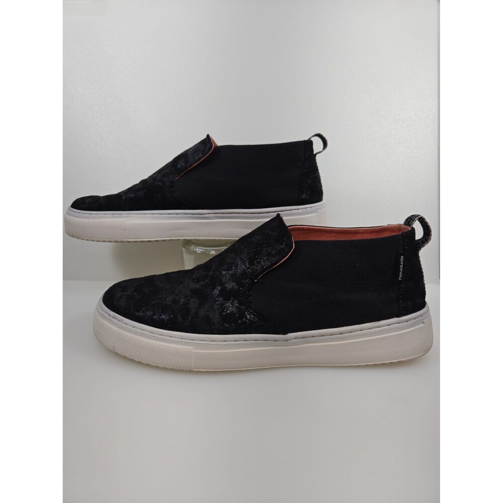 Hey Dude Peyton Croco Black Shimmer Slip On Sneaker Shoe Women's Size 10